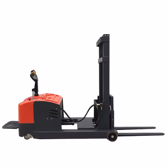 4 Meters Lifting Semi Electric Pallet Stacker Walking Type Electric Stacking Truck Forklift