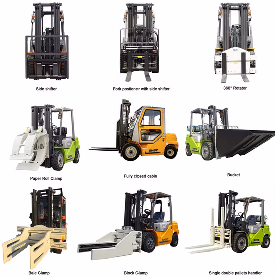 Montacargas Manual 3 Ton 3.5 Ton LPG Gas Gasoline Petrol Diesel Forklift with Paper Roll Clamps Accessories