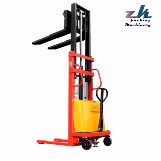 1.5ton 2 Ton 3.5m Hydraulic Lifting Semi Electric Stacker Forklift