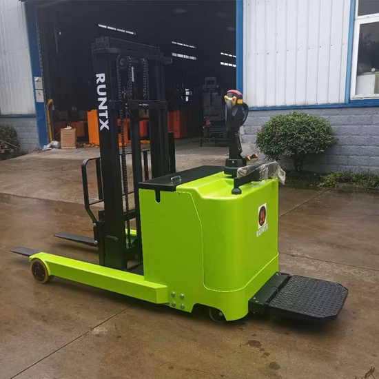 Runtx Brand Lifting Electric Pallet Stacker Standing Type Electric Stacking Truck Forklift